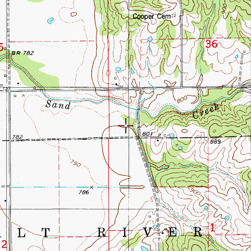 Topographic Map of Hartford School (historical), MO