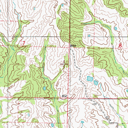 Topographic Map of Goff School (historical), MO