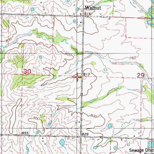 Topographic Map of Diamond School, MO