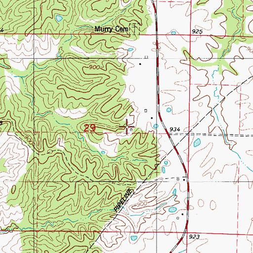 Topographic Map of Murry School, MO