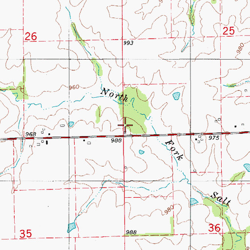 Topographic Map of School Number Thirty-four, MO