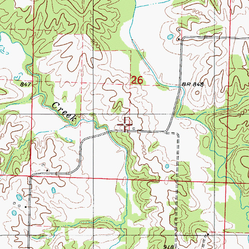 Topographic Map of Union Ridge School, MO