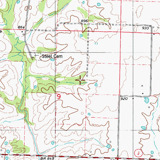 Topographic Map of Steel School (historical), MO