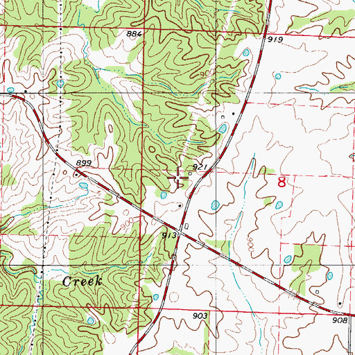 Topographic Map of Bunch School, MO