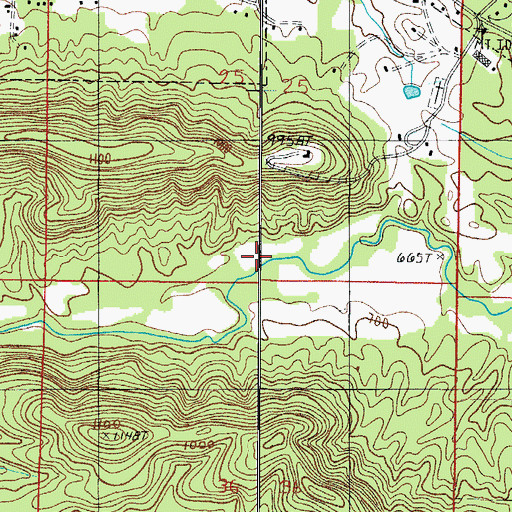 Topographic Map of Williams Creek, AR
