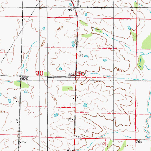 Topographic Map of Fletcher School (historical), MO