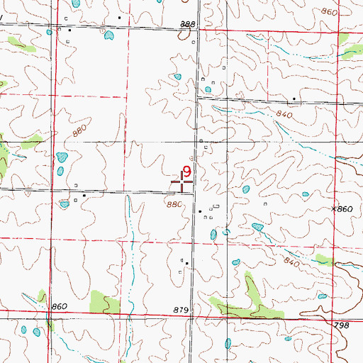 Topographic Map of Seny School (historical), MO
