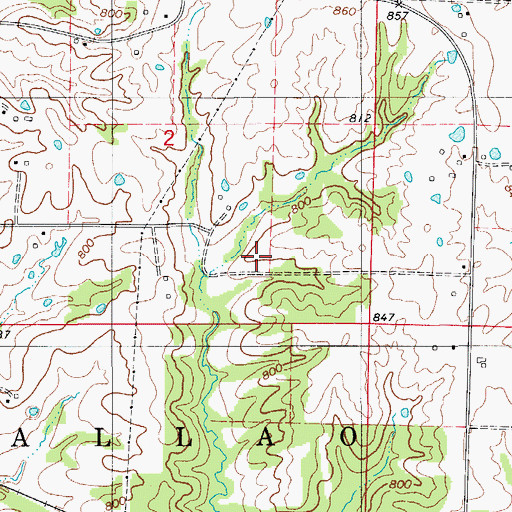 Topographic Map of Forrest School (historical), MO