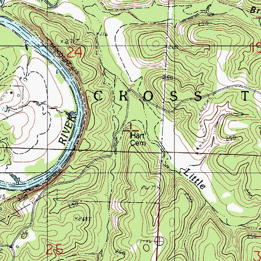 Topographic Map of Hartville School (historical), MO