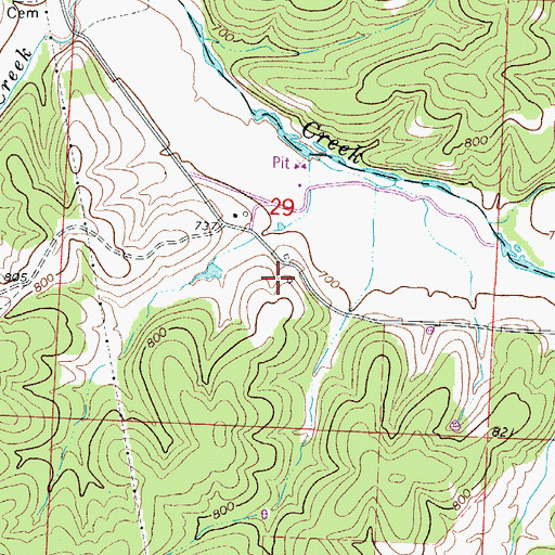Topographic Map of Fraction Point School, MO