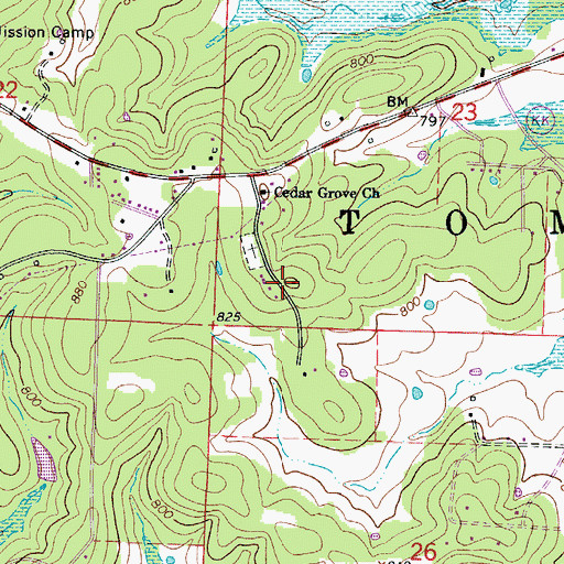 Topographic Map of National School, MO