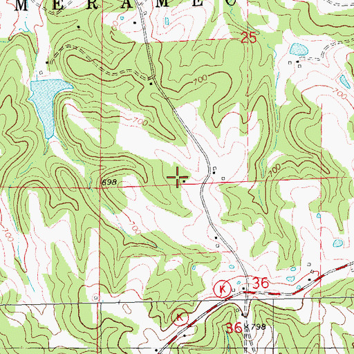 Topographic Map of Oklahoma School, MO