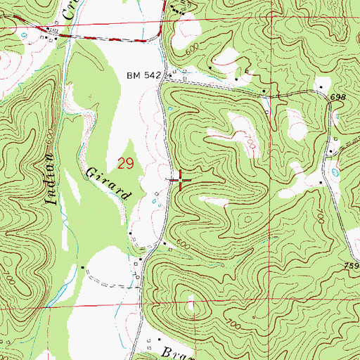 Topographic Map of Duenler School, MO