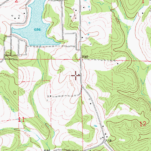 Topographic Map of Fairview School (historical), MO