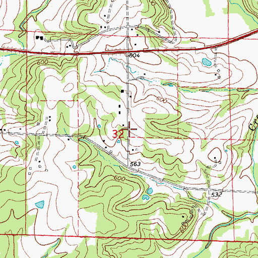 Topographic Map of Denmark School (historical), MO