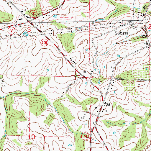 Topographic Map of Wood School (historical), MO