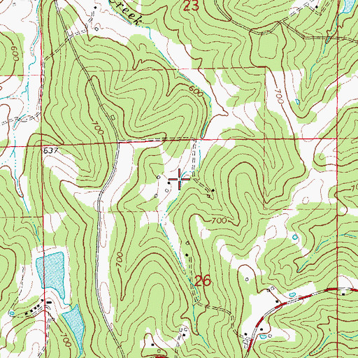 Topographic Map of Mount Pleasant School (historical), MO