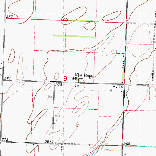 Topographic Map of Marlow Chapel (historical), MO