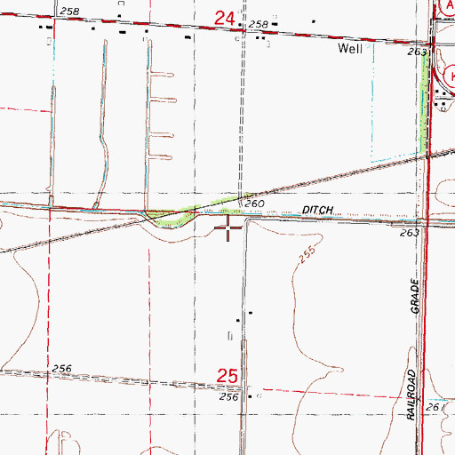 Topographic Map of Ogden, MO