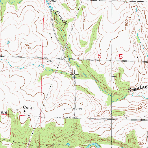Topographic Map of Smelser School, MO