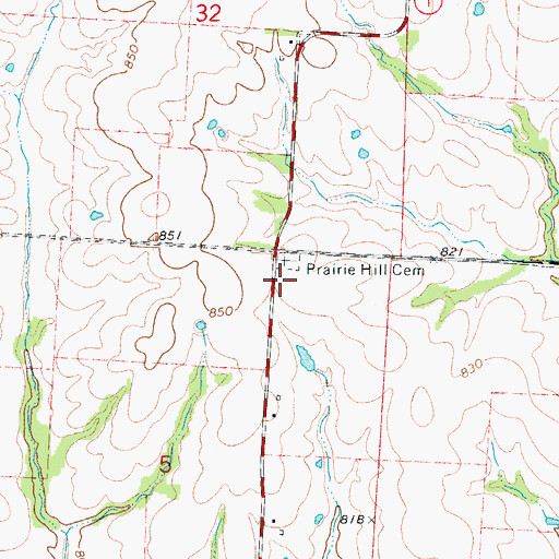 Topographic Map of Prairie Hill Church (historical), MO