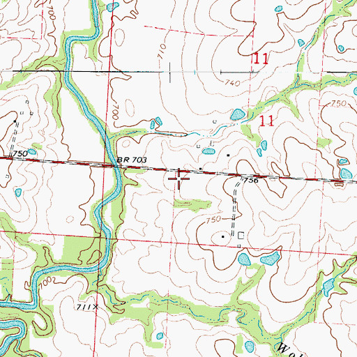 Topographic Map of Higgins School (historical), MO