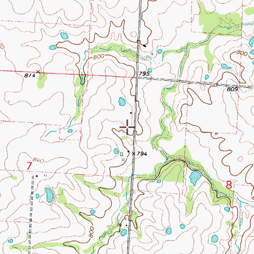 Topographic Map of West Prairie Grove School (historical), MO