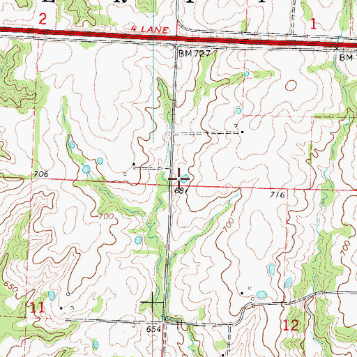 Topographic Map of Liberty School (historical), MO