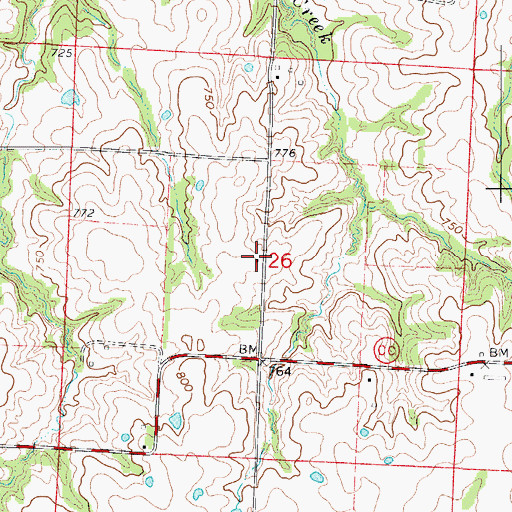 Topographic Map of Hazel Hill School, MO