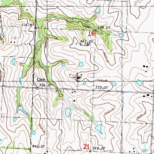 Topographic Map of Nodaway County Farm, MO