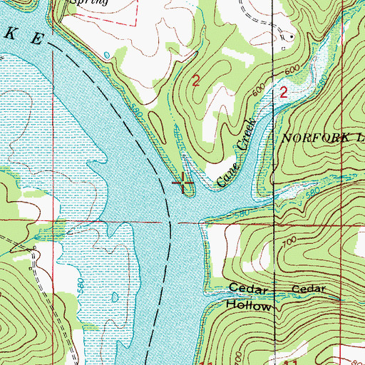 Topographic Map of Ford Cove Access, MO