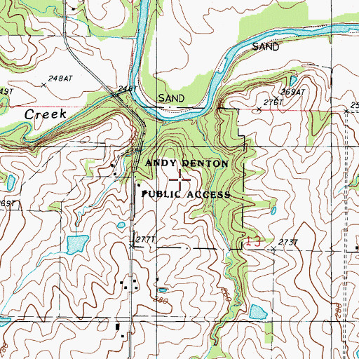 Topographic Map of Andy Denton Public Access, MO