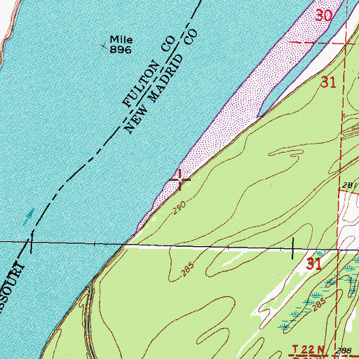 Topographic Map of Hotchkiss Landing, MO