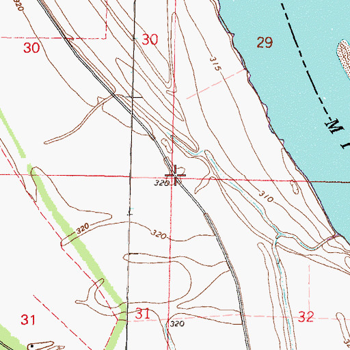 Topographic Map of Thompson Bend School (historical), MO
