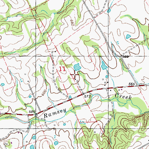 Topographic Map of Akers School (historical), MO