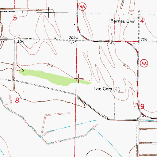 Topographic Map of Wolf Island Cemetery, MO