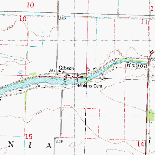Topographic Map of Boones Chapel (historical), MO