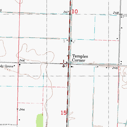 Topographic Map of Pleasant Grove Church (historical), MO