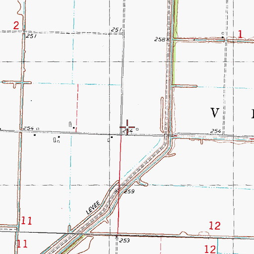 Topographic Map of New Survey School (historical), MO