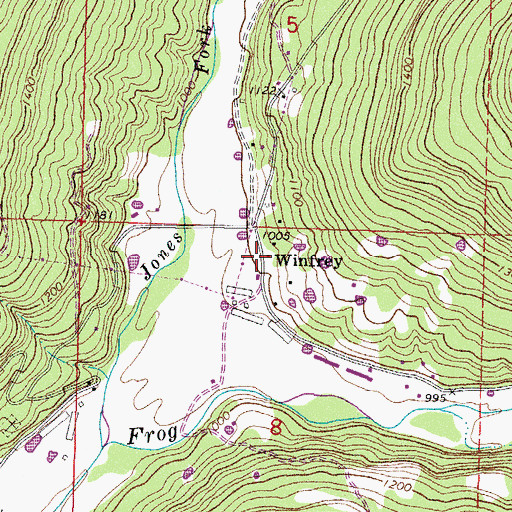 Topographic Map of Winfrey, AR