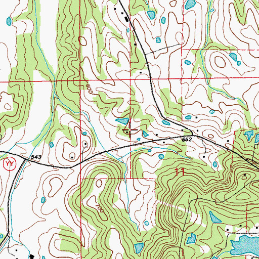 Topographic Map of Sugar Creek School (historical), MO