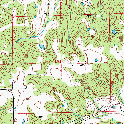 Topographic Map of Rural Grove School (historical), MO