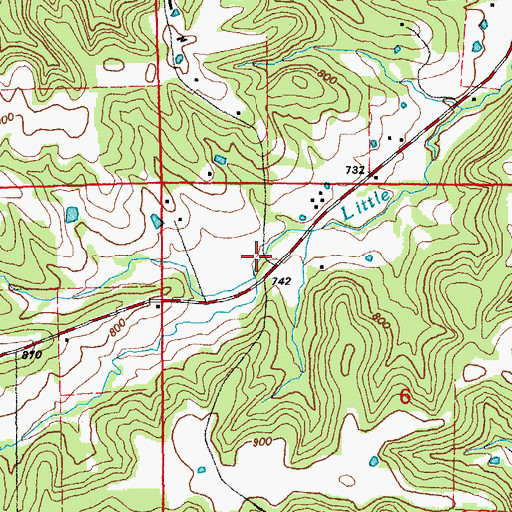 Topographic Map of Walnut Grove Church (historical), MO