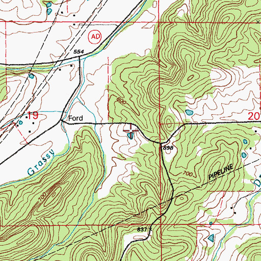 Topographic Map of Ebenezer School (historical), MO