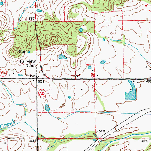 Topographic Map of Bryson School (historical), MO