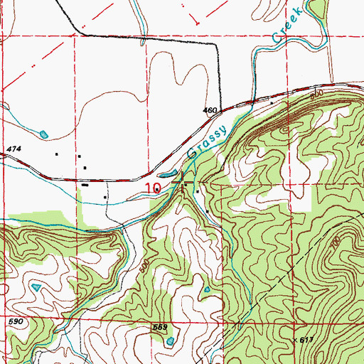 Topographic Map of Henderson School (historical), MO