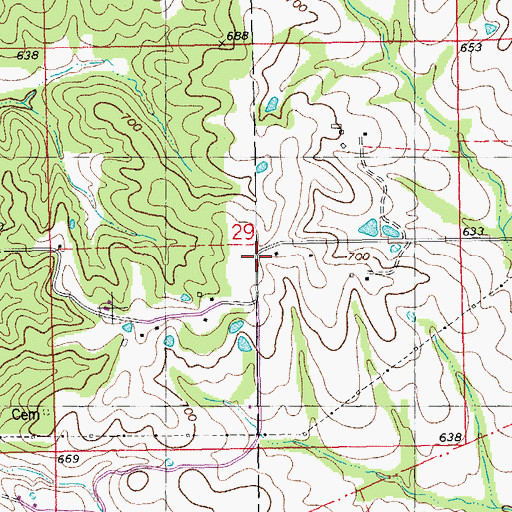 Topographic Map of Norton School (historical), MO