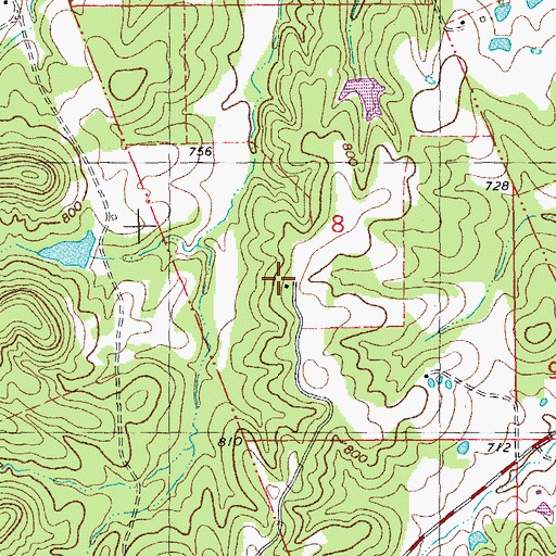 Topographic Map of Knob School (historical), MO