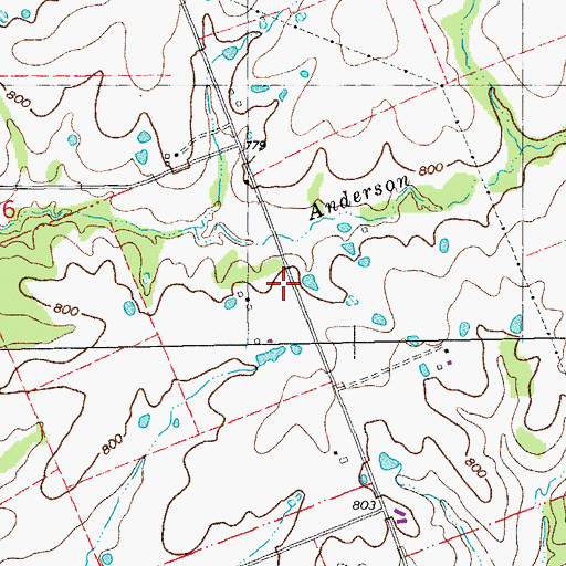 Topographic Map of Eagle Point School (historical), MO