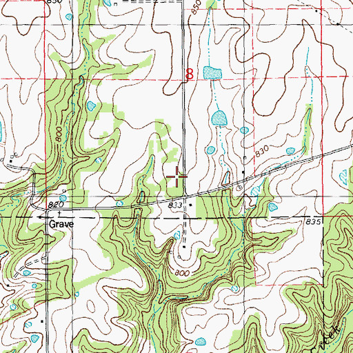 Topographic Map of Mound Prairie School (historical), MO